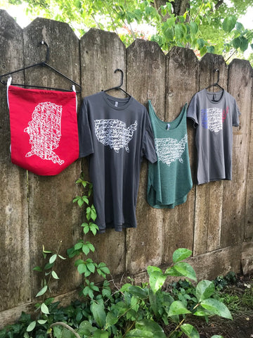 These are print sample prototypes we used to develop ink colors and garment styles for initial release. Not only are these the only styled version of the art, there is also only one of each! When they're gone they are gone.